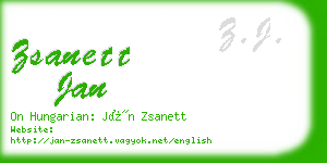 zsanett jan business card